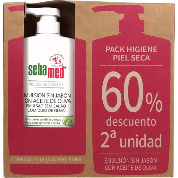 Sebamed Emulsión Sin Jabón Aceite de Oliva Duplo 2 X 750 ml Promo